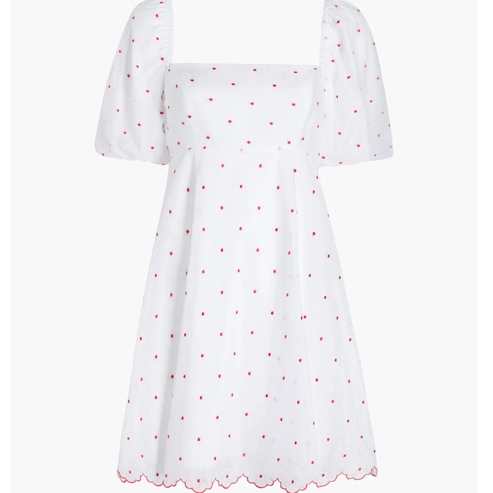 Hill House Matilda Mini Dress - Cherry Organza Dot - Small